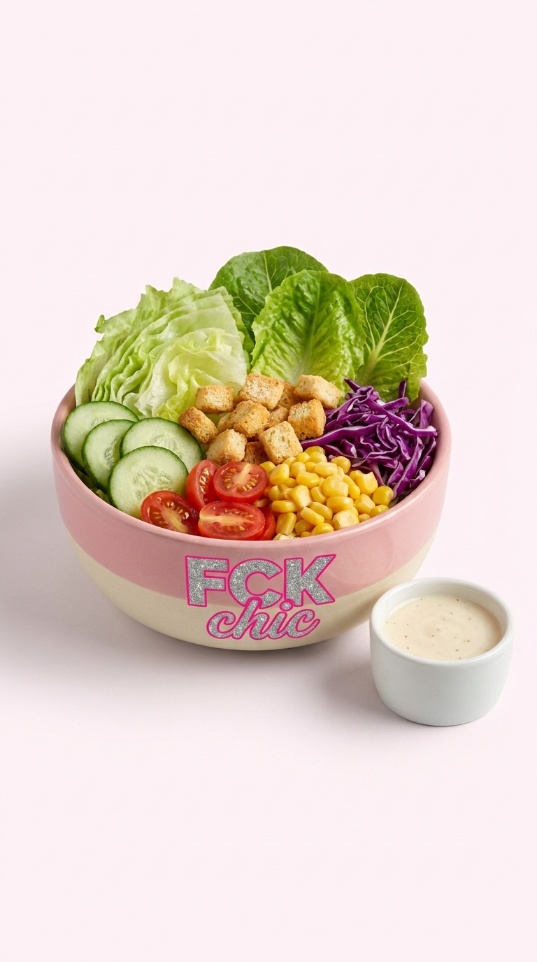 Chic Crunch Salad with fresh vegetables and croutons