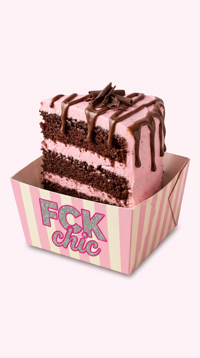 Pink Drama Cake with chocolate layers